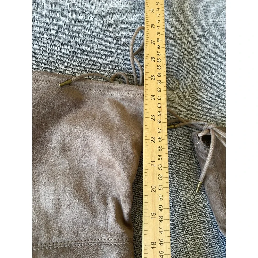 Target Women Taupe Faux Suede Over The Knee Block Heel Boots 7.5 096153178F
